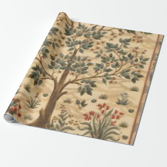 Papel De Presente William Morris Tree Of Life (Desenrolado)