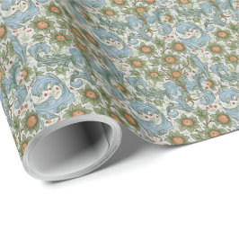Papel De Presente William Morris Vintage Orchard Acanthus Blue Green