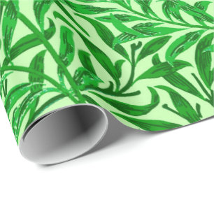 Papel De Presente William Morris Willow Bough, Emerald Green