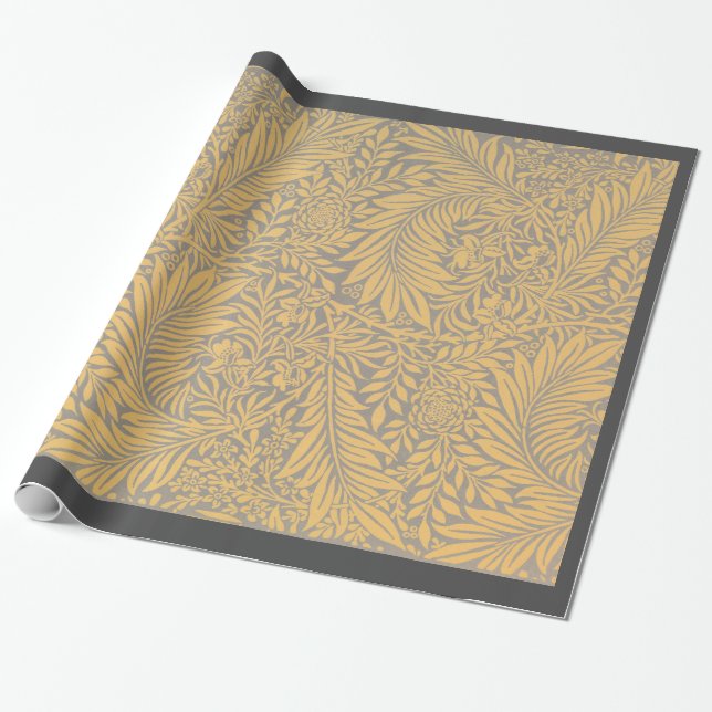 Papel De Presente William Morris YELLOF PATTERN GIFT WRAP (Desenrolado)