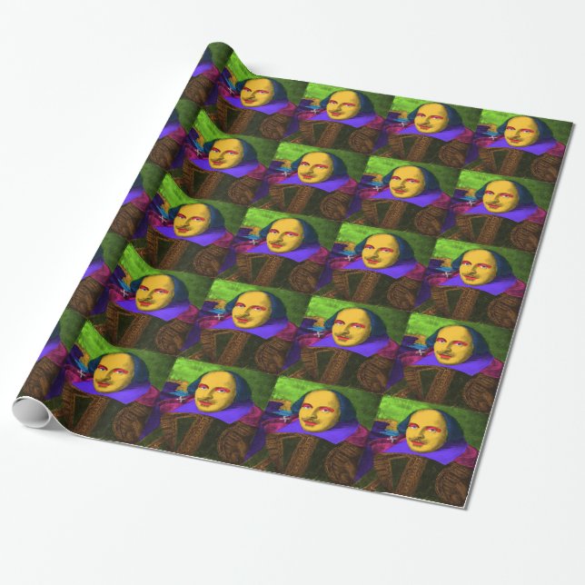 Papel De Presente William Shakespeare Pop Art (Desenrolado)