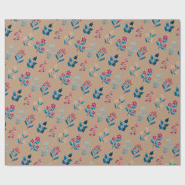 Papel De Presente Winter berries and greenery Wrapping Paper roll