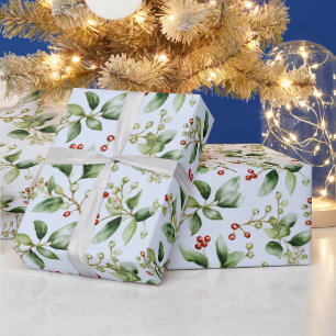 Papel De Presente Winter Berries Winter Greenere Moderno Natal