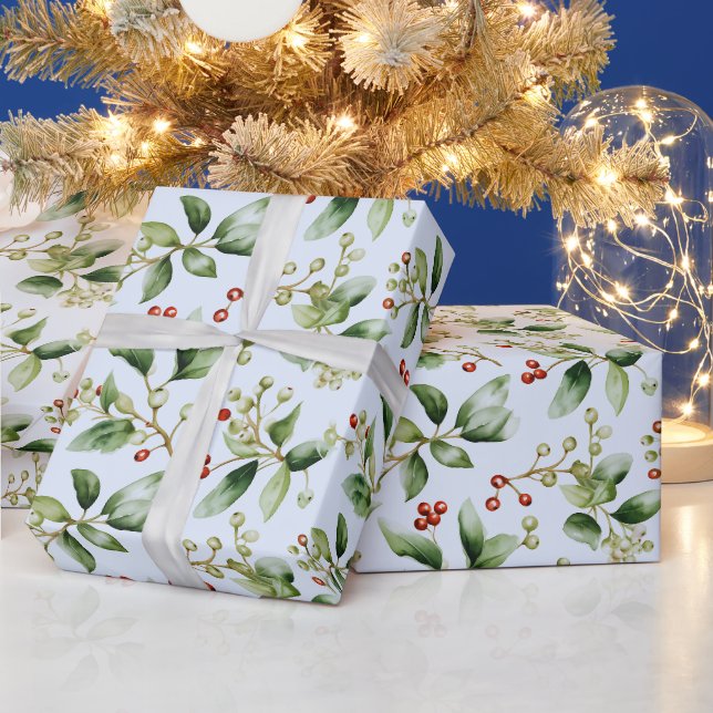Papel De Presente Winter Berries Winter Greenere Moderno Natal (Feriados)