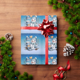 Papel De Presente Winter Cozy Snowman