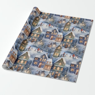 Papel De Presente Winter Snow Village