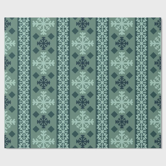 Papel De Presente Winter Snowflakes Nordic Wrapping Paper (Aberto)