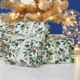 Papel De Presente Winterberry Variegada de Amoreira de Aquarela Sai