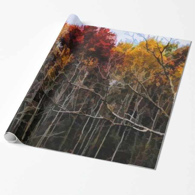 Papel De Presente Wisconsin Woods In Fall (Desenrolado)