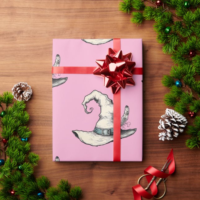 Papel De Presente Witch Hat Pink (Presente de Natal)