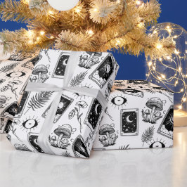 Papel De Presente Witchy Tarot Botanical Mushroom