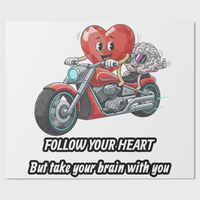 Papel De Presente witty relationship quote gift heart riding bike (Aberto)