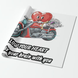 Papel De Presente witty relationship quote gift heart riding bike