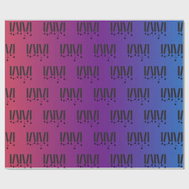 Papel De Presente WMSA Bars & Stars Black on Gradient Matte 6 ft