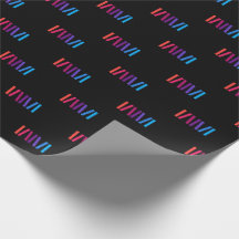 WMSA Gift Wrap Logo Barras em Preto Mate, 1,8 m.
