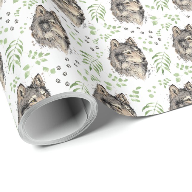 Papel De Presente Wolf Wrapping Paper (Ponta do rolo)