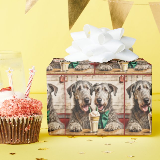 Papel De Presente Wolfhounds Irlandês Com Soda Sorvete (Festa de aniversário)