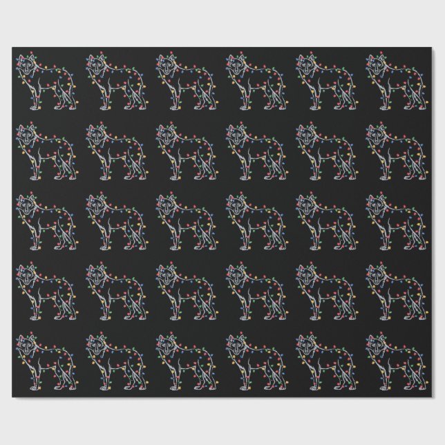 Papel De Presente Wolfs Tree Christmas Xmas Pet Animal Wolf Lover  (Aberto)