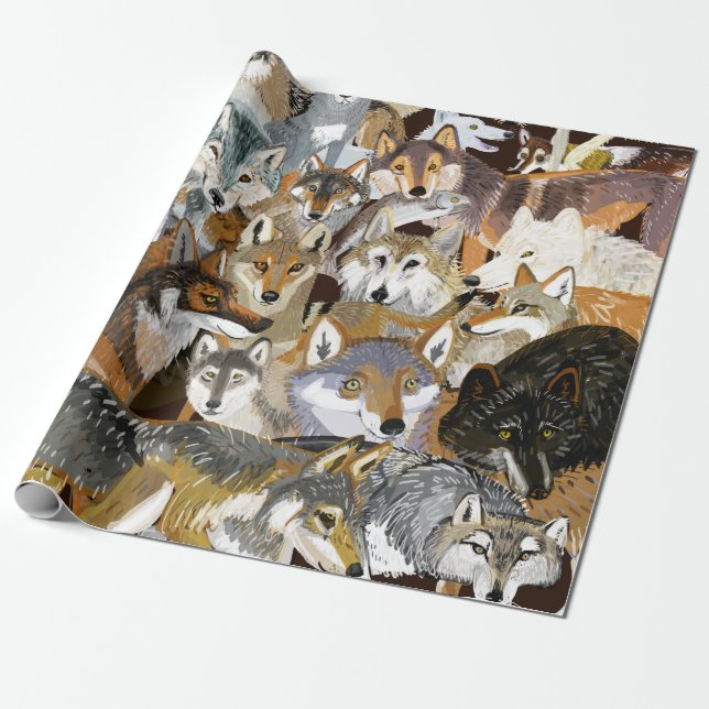 Papel De Presente Wolves of the World puzzle (Desenrolado)