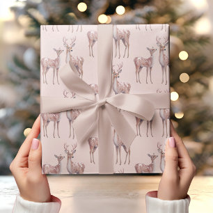 Papel De Presente Wonderland Birthday Rosa e Veado