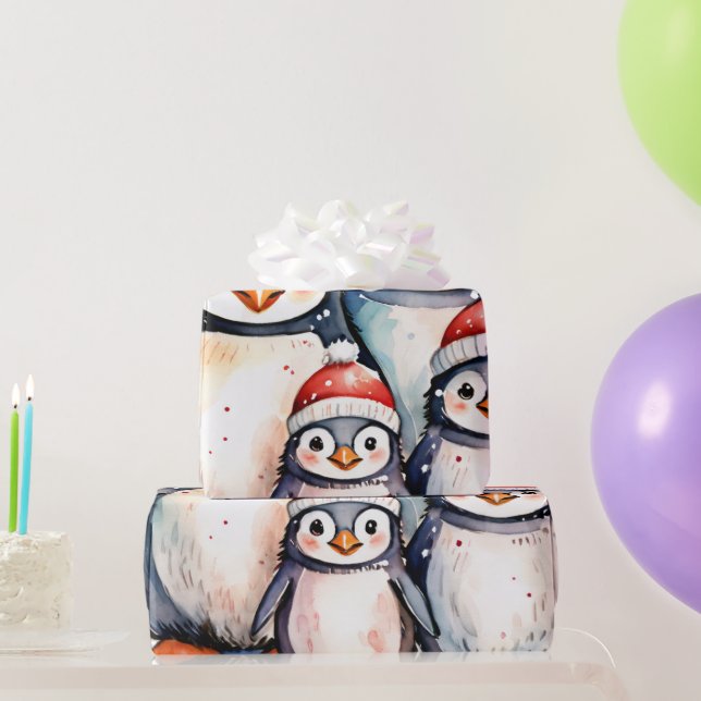 Papel De Presente Wonderland Wrap do Pinguim Inverno (Presentes para festas)