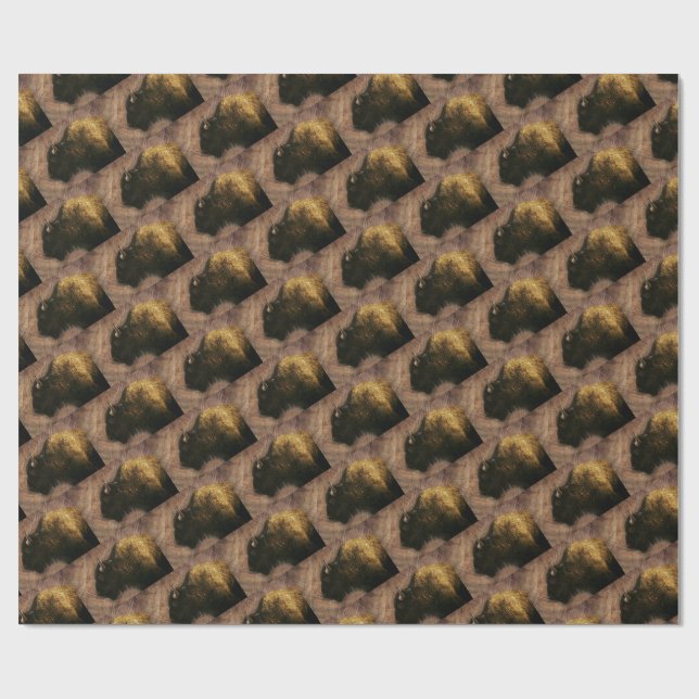 Papel De Presente Wood Bison Buffalo (Aberto)