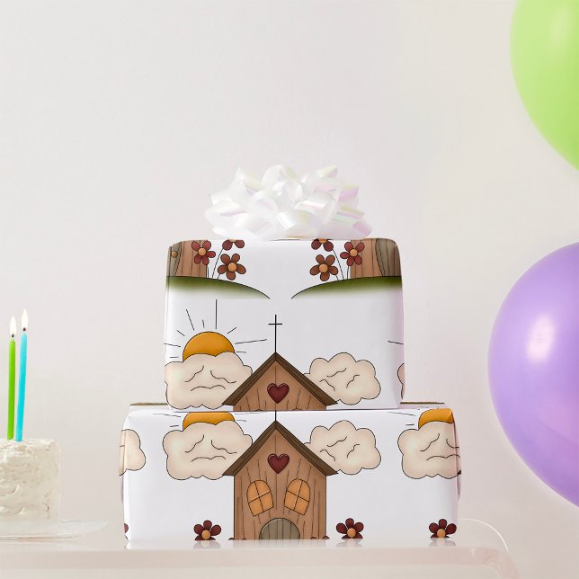 Papel De Presente Wooden Church (Criador carregado)