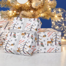 Papel De Presente Woodland Animal Christmas