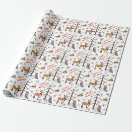 Papel De Presente Woodland Animal Christmas