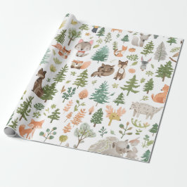 Papel De Presente Woodland animals baby shower gender neutral