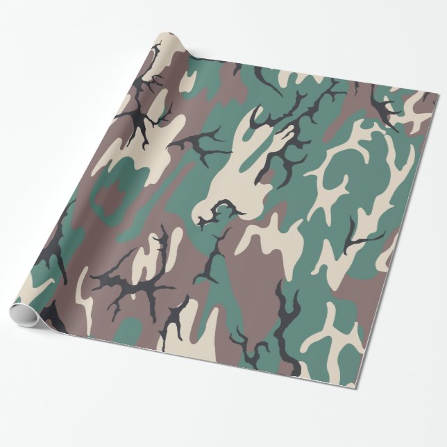 Papel De Presente Woodland Camo (Desenrolado)