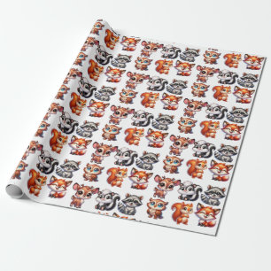 Papel De Presente Woodland cria Chá de fraldas