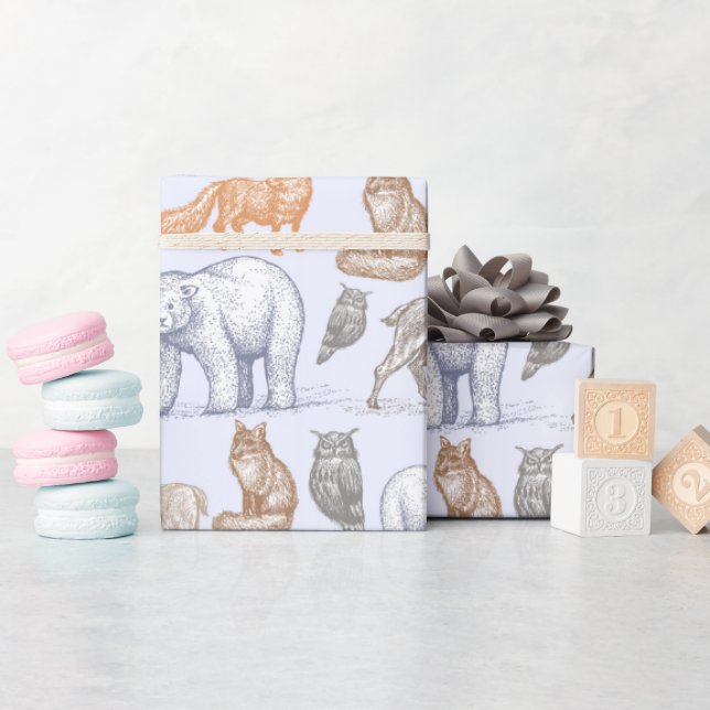 Papel De Presente Woodland Cria Papel De Molho De Feriado Russo (Chá de bebê)