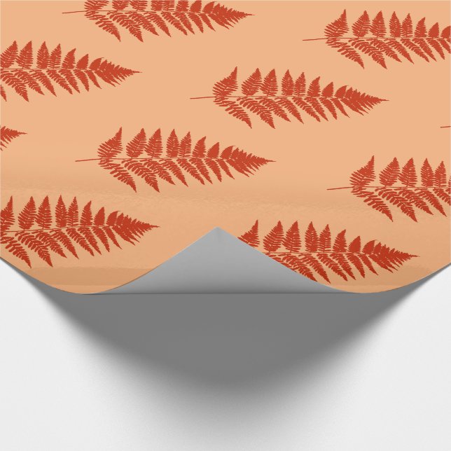 Papel De Presente Woodland Fern 1, Mandarin Orange (Ponta)