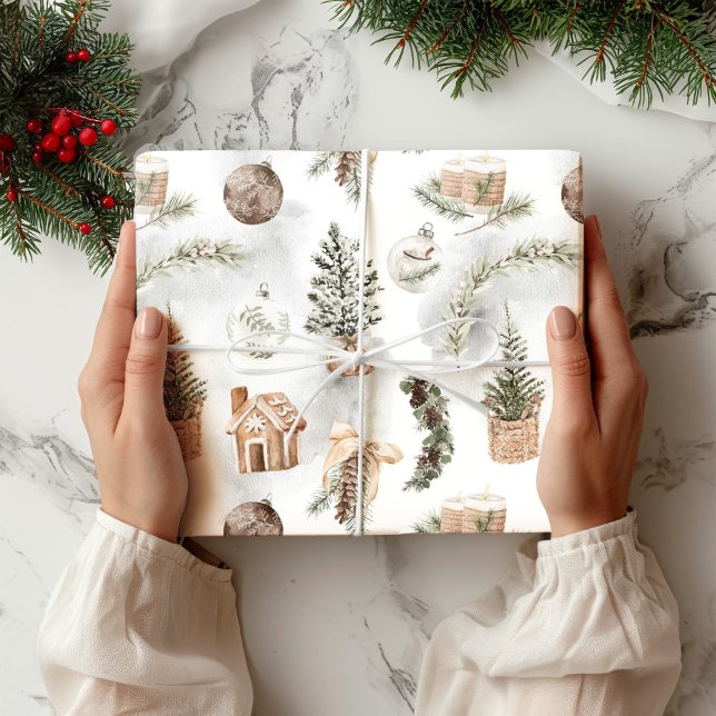 Papel De Presente Woodland Pine Christmas (Criador carregado)