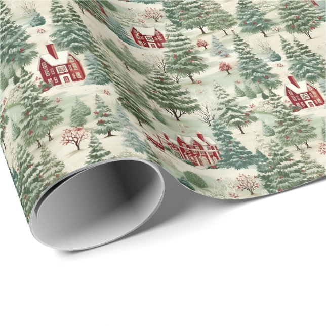 Papel De Presente Woodland Rusland Country Christmas Cozy Cozy (Ponta do rolo)