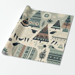 Papel De Presente Wooly Winter Wonderland