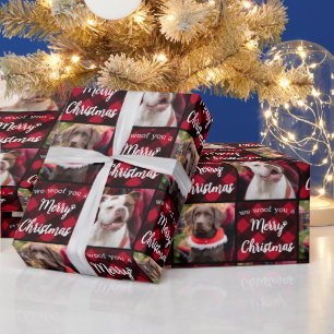 Papel De Presente Wory Feliz Natal Personalizado 2 Cachorro Foto Xad
