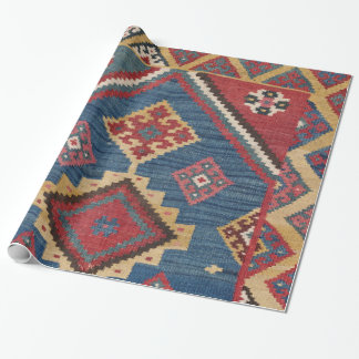 Papel De Presente Woven Kilim Royal Blue Yellow Classic 