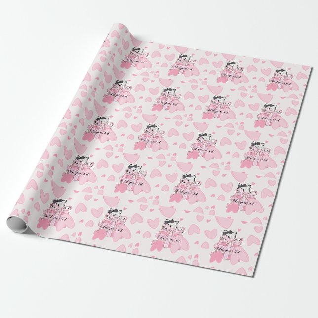 Papel De Presente Wrap in Style – Cat & Book Themed Gift Paper (Desenrolado)