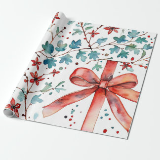 Papel De Presente Wrap Red-Brilho
