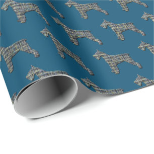 Papel De Presente Wrapap de Grade Amarela e Preta da Silhouette Schn