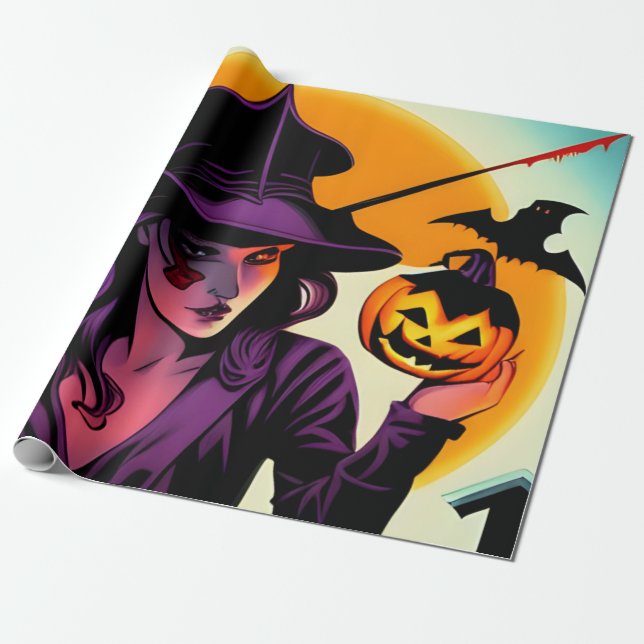 Papel De Presente Wrapping de Halloween (Desenrolado)