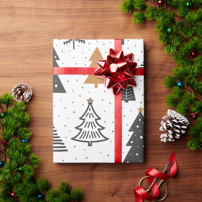 Papel De Presente Wrapping Paper Christmas Winter Christmas Tree (Presente de Natal)