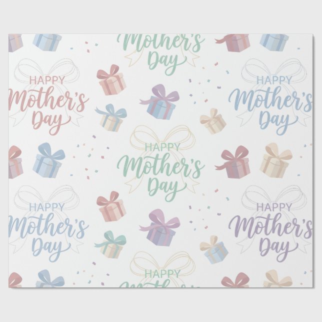 Papel De Presente Wrapping Paper-Happy Mother’s Day Wrapping Paper (Aberto)