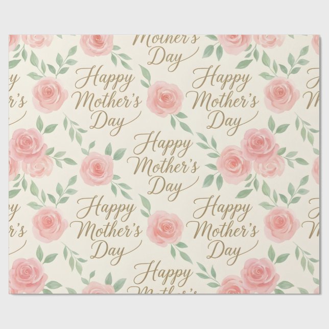 Papel De Presente Wrapping Paper-Happy Mother’s Day Wrapping Paper (Aberto)