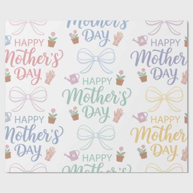 Papel De Presente Wrapping Paper-Happy Mother’s Day Wrapping Paper (Aberto)