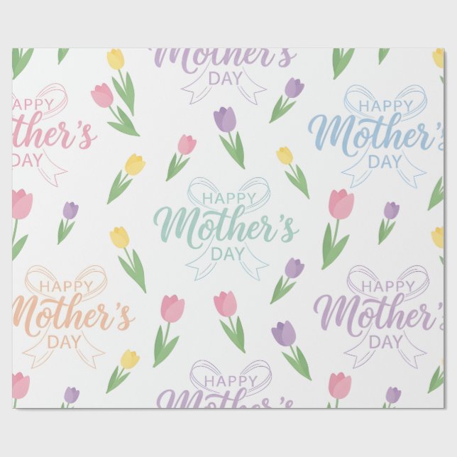 Papel De Presente Wrapping Paper-Happy Mother’s Day Wrapping Paper  (Aberto)