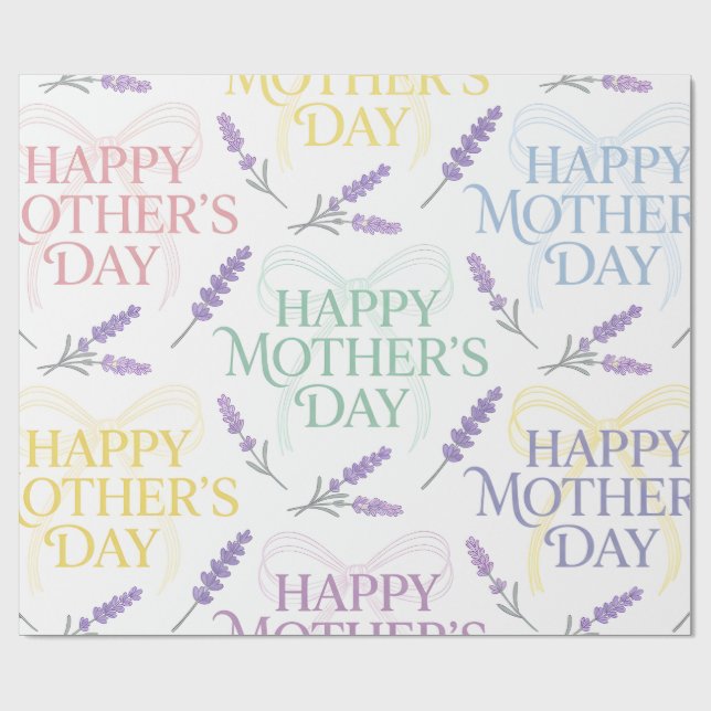 Papel De Presente Wrapping Paper-Happy Mother’s Day Wrapping Paper (Aberto)