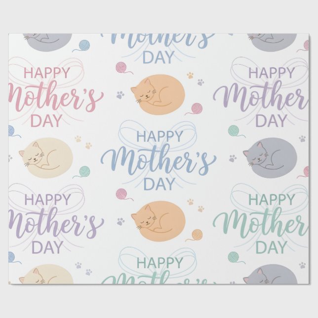 Papel De Presente Wrapping Paper-Happy Mother’s Day Wrapping Paper (Aberto)